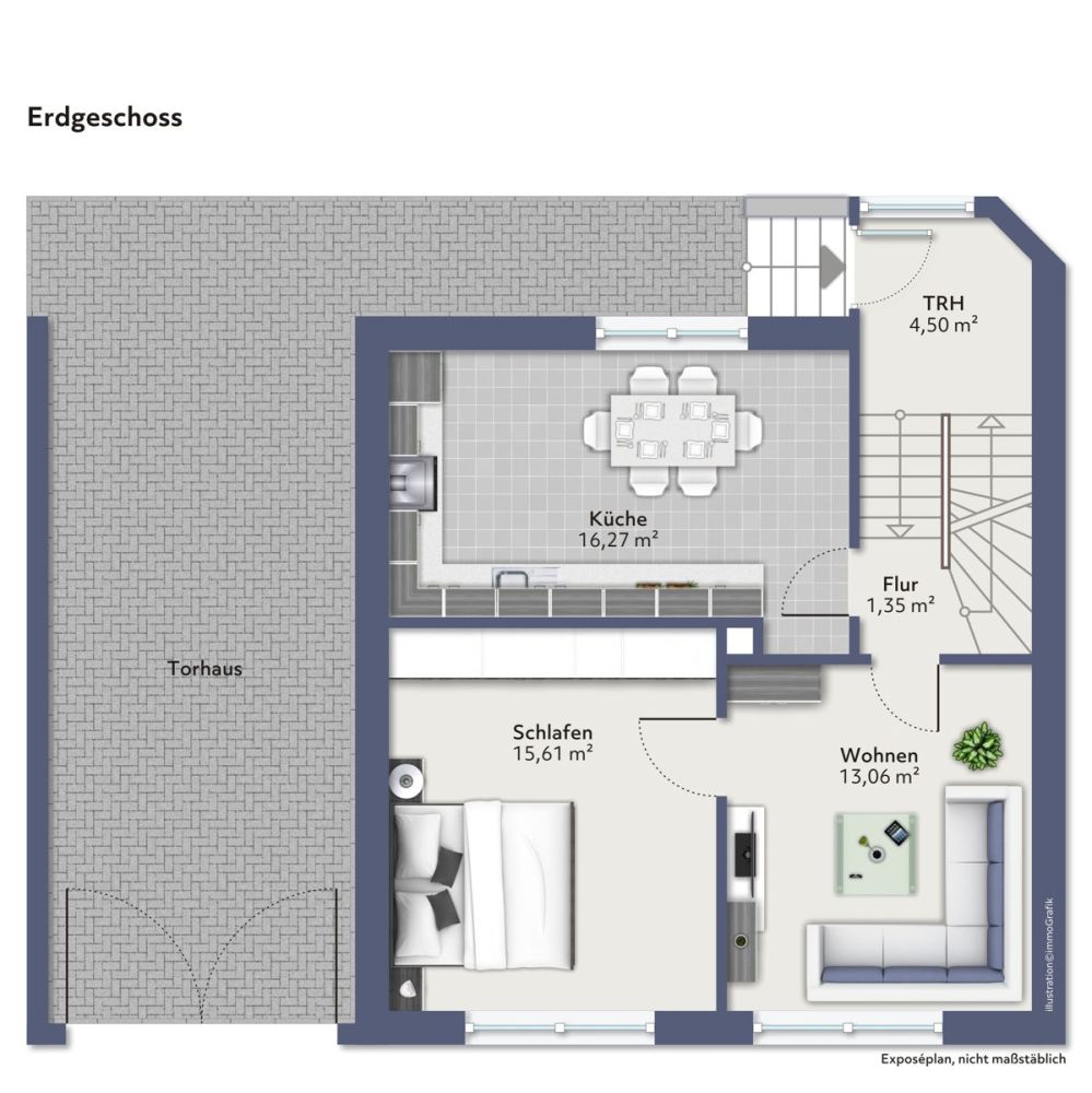 Charmante, gepflegte Immobilie mit Potenzial
Garagen, Carport und Garten