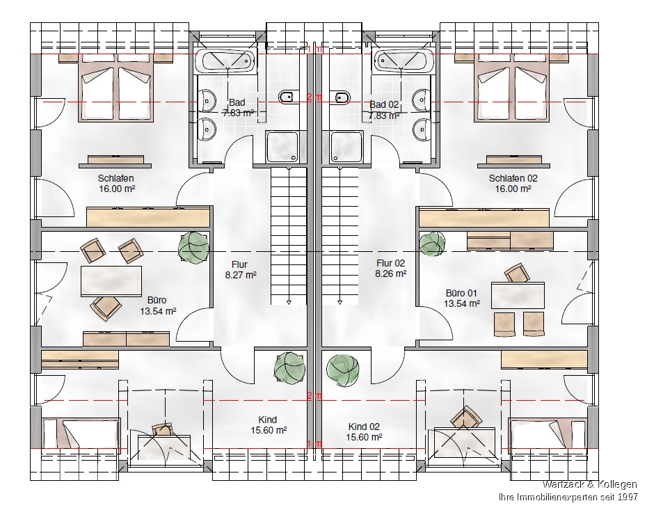 Herrliches Grundstück 
zur sofortigen Bebauung 
mit einem Ein- oder Zweifamilienhaus