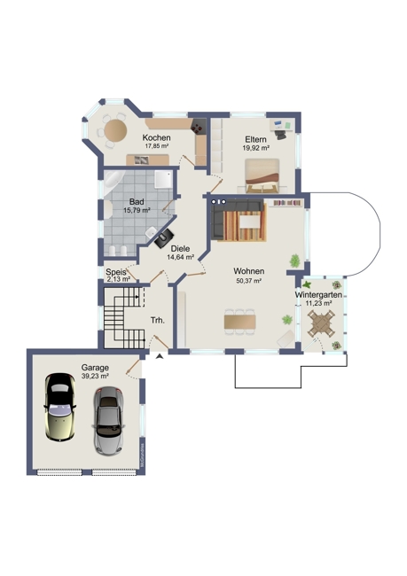 EG überarbeitet mit Erker