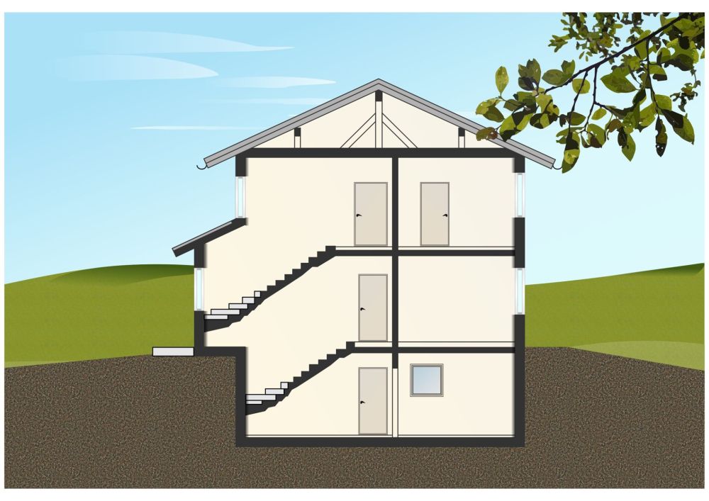 Modernes Mehrfamilienhaus mit Wohn- und Gewerbenutzung