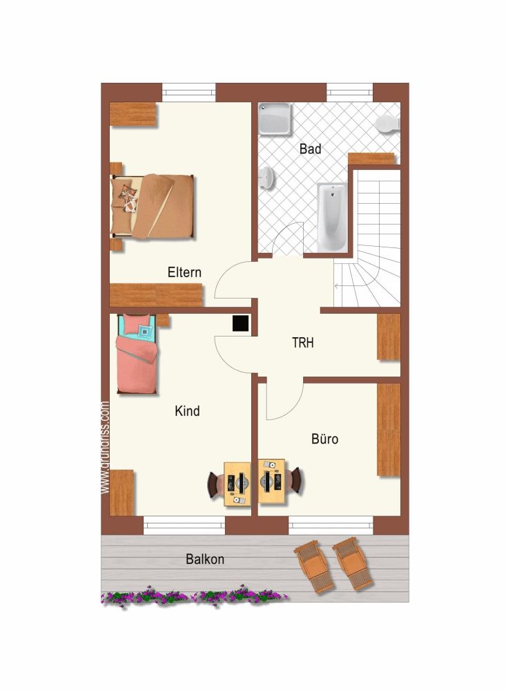 Grundriss Obergeschoss - nicht maßstabsgetreu