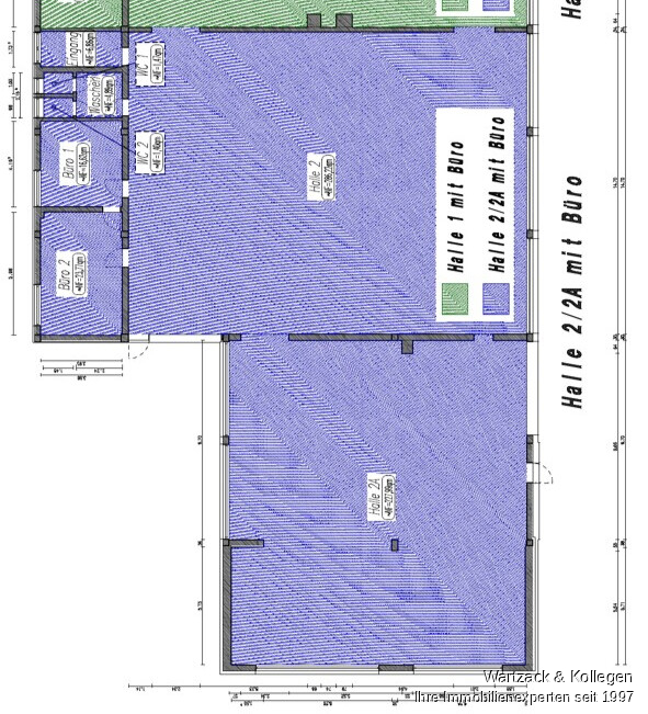 große renovierte Produktionshalle 
- zusätzliche Hallen- bzw. Büroflächen möglich