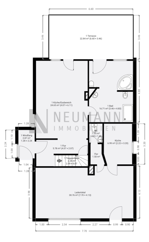 Mehrfamilienhaus mit Gewerbeeinheit (teilvermietet) und großem Garten