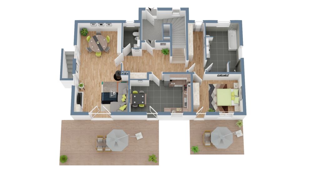 Modernes Mehrfamilienhaus mit Wohn- und Gewerbenutzung