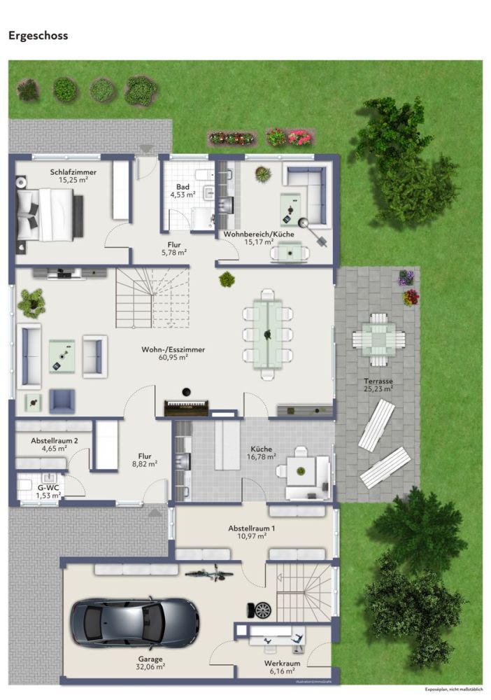 Freistehendes Einfamilienhaus in Traumlage
- Offen, großzügig und umgeben von Grün -