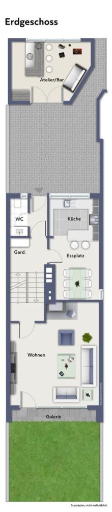 Architektur mit Charakter
großzügiges Split-Level-Haus mit 
separaten Vordergebäude, Garten & Garage