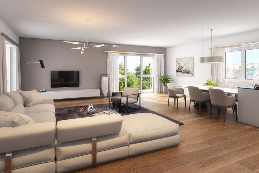 3-Zi.-Erdgeschosswohnung mit Terrasse und ca. 44 m² Gartenanteil