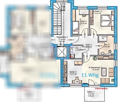 Grundriss 1. OG ohne Bemaßung