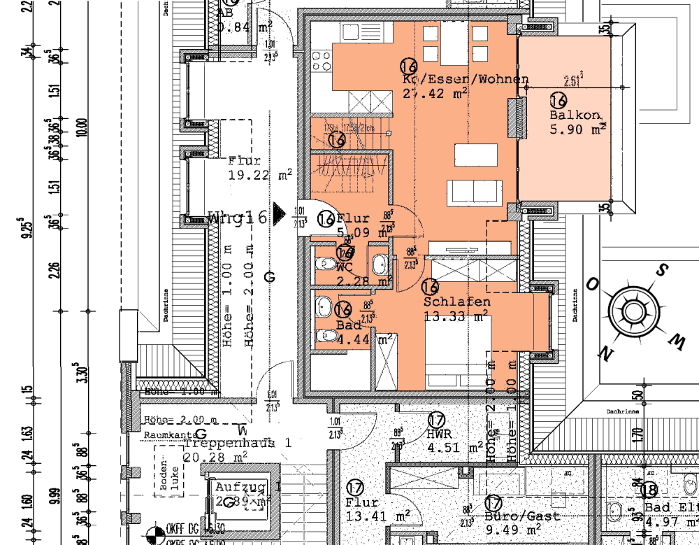 2-Zimmer-Neubauwohnung im DG mit Balkon, Aufzug und TG-stellplatz im Zentrum von Bad Zwischenahn