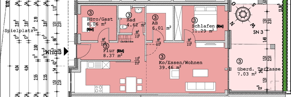 3-Zimmer-Neubauwohnung mit überd. Terrasse, Gartenanteil & TG-Stellplatz im Zentrum von Bad Zw'ahn