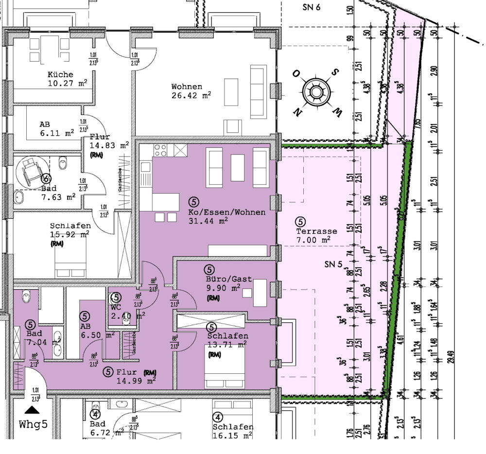 3-Zimmer-Neubauwohnung mit Terrasse, Gartenanteil & zwei TG-Stellplätzen im Zentrum von Bad Zw'ahn