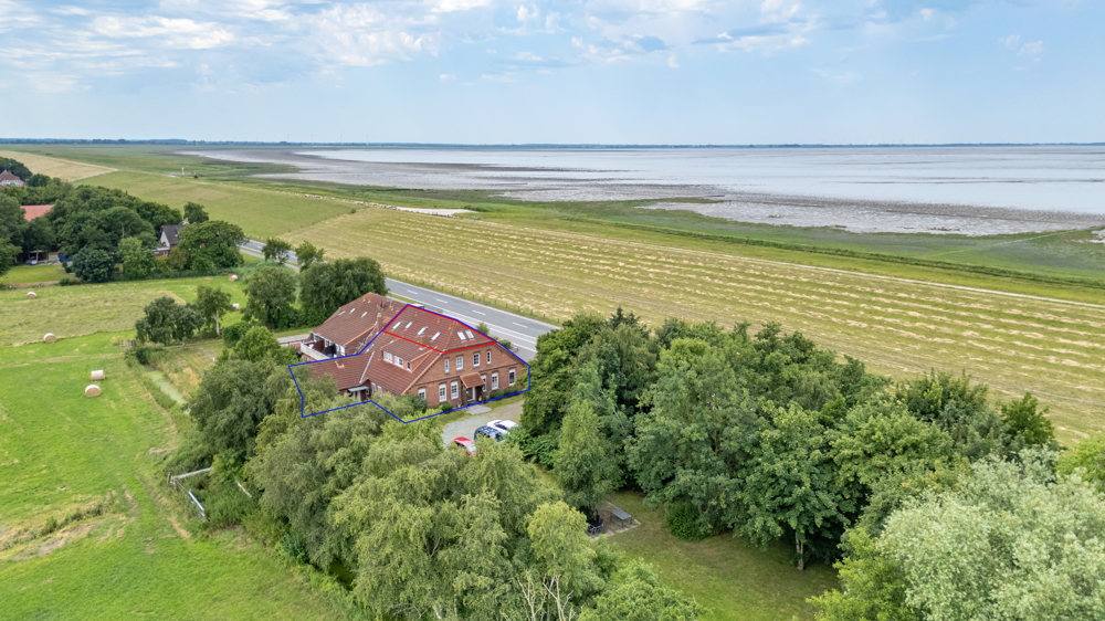 Attraktive und möblierte 3-Zimmer-Ferienwohnung, Nähe Nordsee in ländlicher Lage direkt am Jadebusen