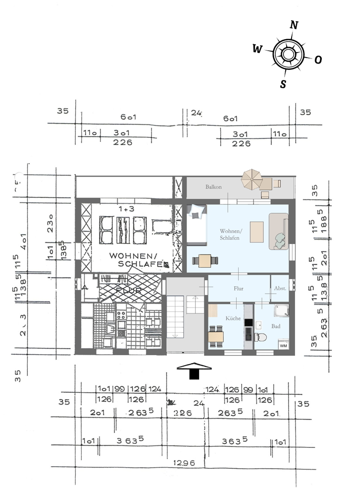 Grundriss der Wohnung Nr. 4