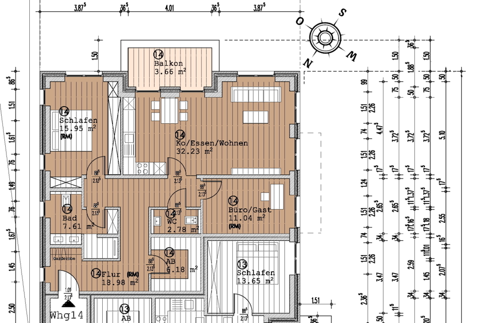3-Zimmer-Neubauwohnung im 1. OG mit Balkon, Aufzug & zwei TG-Stellplätzen im Zentrum von Bad Zw'ahn