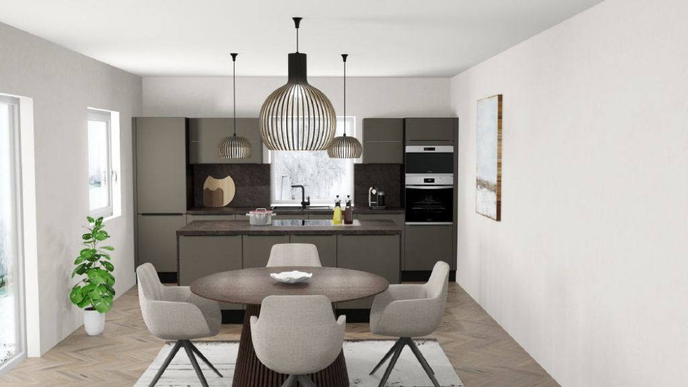 Offene Küche mit Essbereich