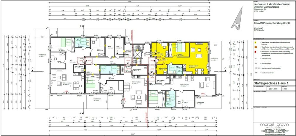 Lage der Wohnung im Staffelgeschoss