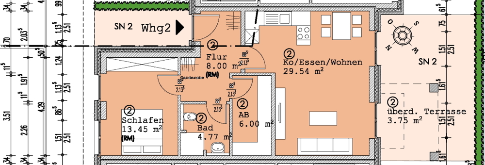 2-Zimmer-Neubauwohnung mit überd. Terrasse, Gartenanteil & TG-Stellplatz im Zentrum von Bad Zw'ahn