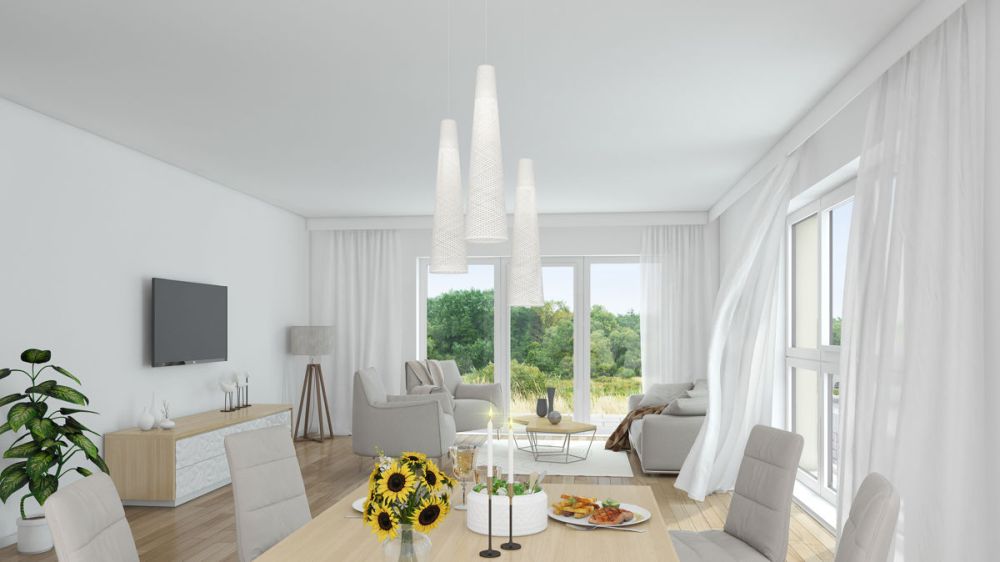 2-Zi.-Erdgeschosswohnung mit Terrasse und ca. 140 m² Gartenanteil