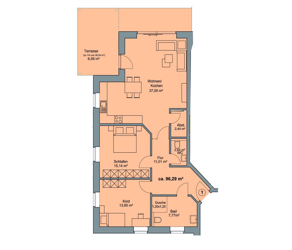 Ebenerdig Wohnen! 
Mietwohnung mit stimmigen Gesamtkonzept (4)