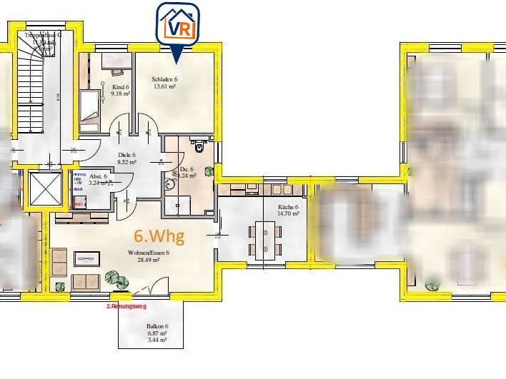 Grundriss 2.OG ohne Bemaßung