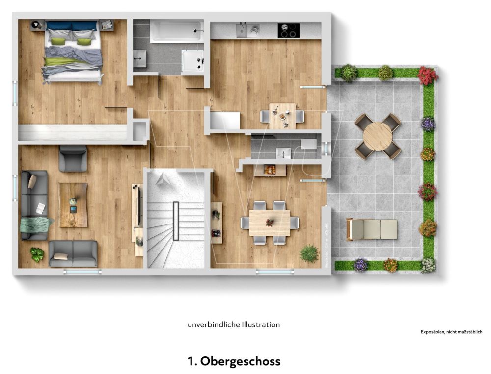 Sanierte und sehr gepflegte Wohnung mit großem Balkon!
