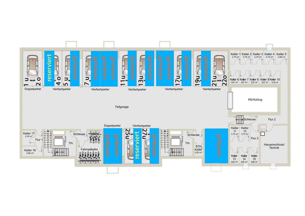 Grundriss Tiefgarage_Stand: 03.03.2020