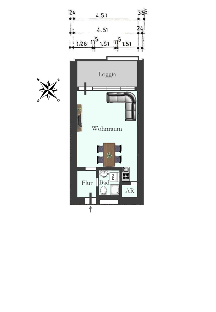 Charmantes 1-Zimmer-Apartment mit Loggia und Blick aufs Zw'ahner Meer in ruhiger Lage am Yachthafen