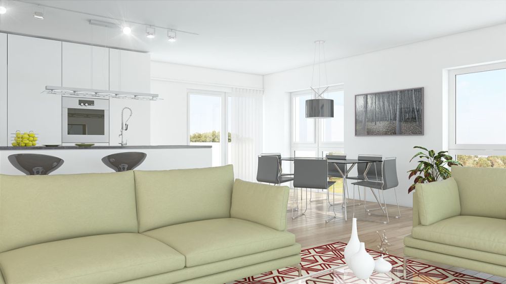 3-Zi.-Erdgeschosswohnung mit Terrasse und ca. 44 m² Gartenanteil