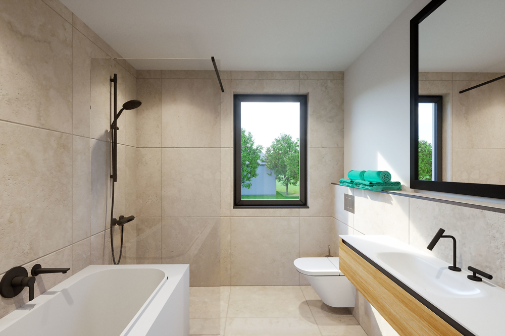 NEUBAU: CHARMANTE DOPPELHAUSHÄLFTE IN RUHIGER LAGE 
VON MÜNCHEN-ALLACH