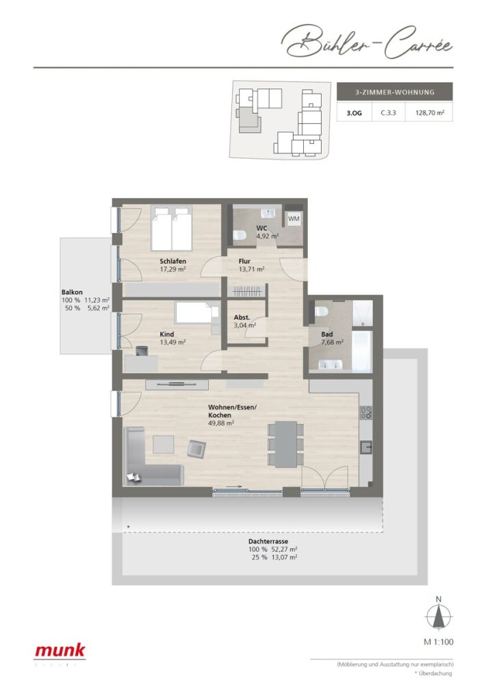 Grundriss 3.OG C.3.3 - 3 Zimmer