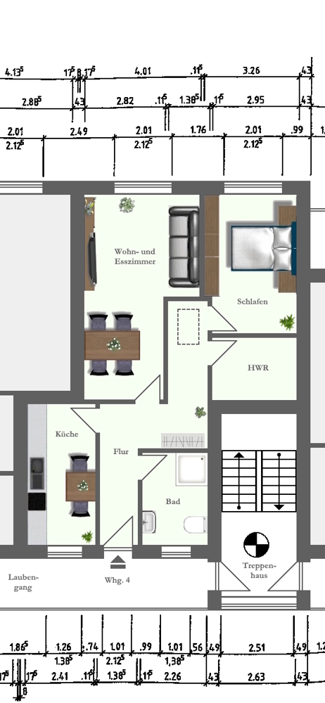 Kapitalanlage! Attraktive OG-Wohnung (2 ZKB) mit Carport-Stellplatz in zentraler Lage in Edewecht