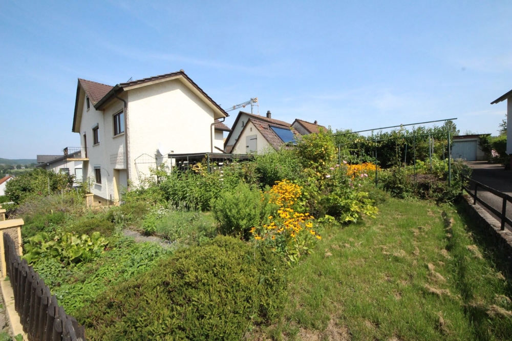 Ansicht Haus mit Grundstück