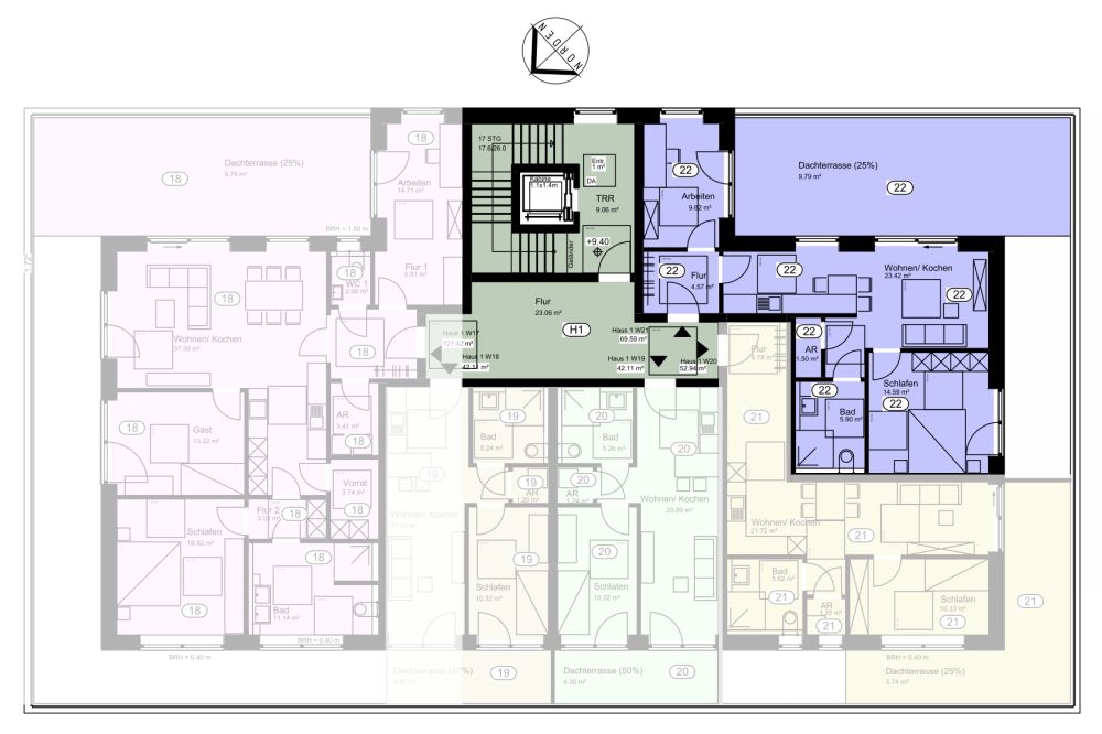 Grundriss Wohnung 22 | Haus 1 - Haus 1