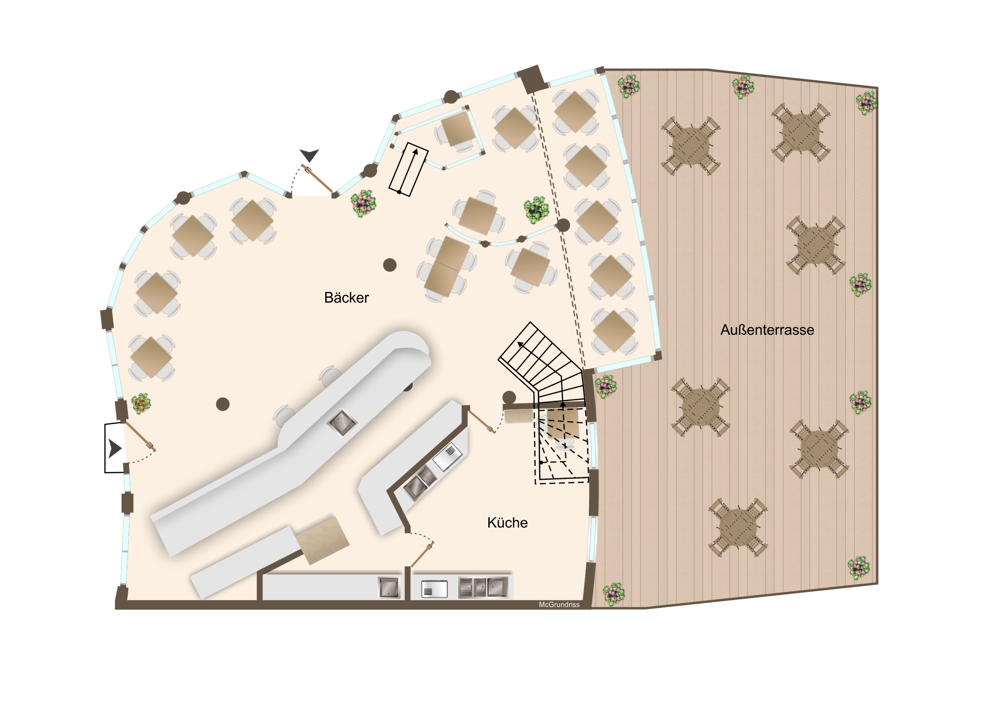 Könnte dies bald Ihr wunderschönes Café mit Außenbereich nahe der Fußgängerzone sein?