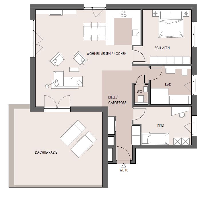 3-Zi.-Dachgeschosswohnung mit Dachterrasse