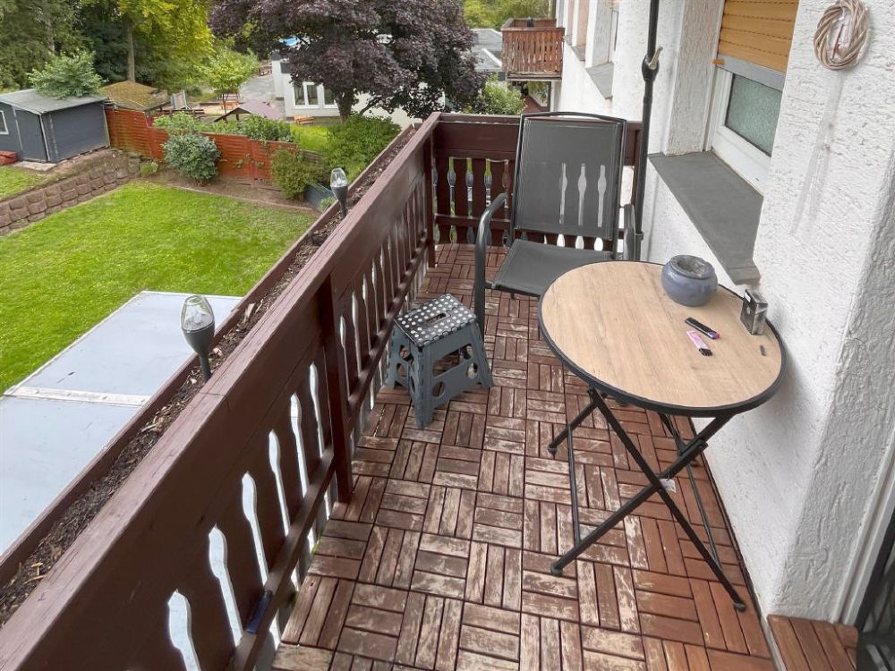 Balkon mit Gartenblick