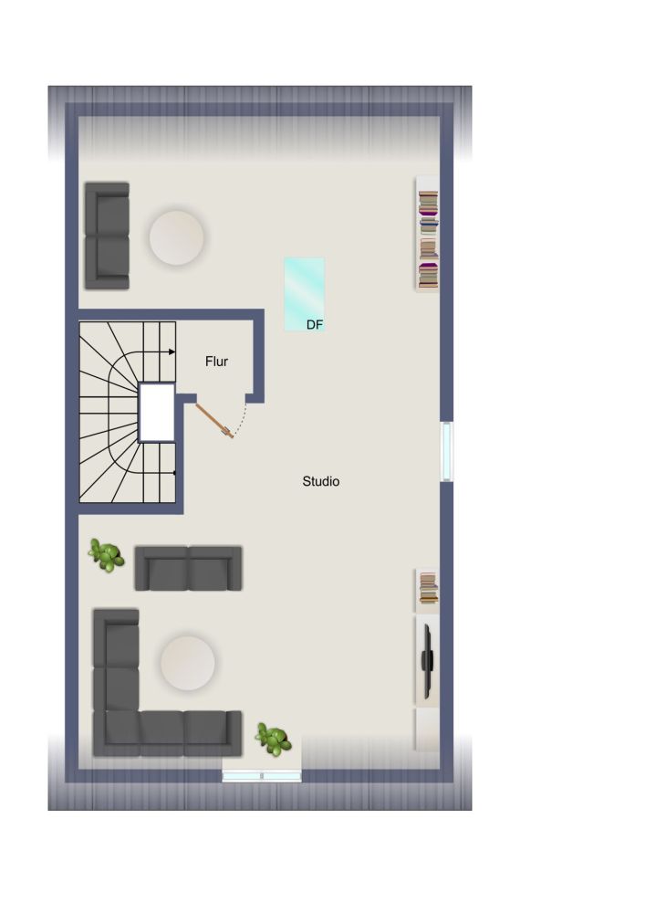 Der Grundriss im Dachgeschoss