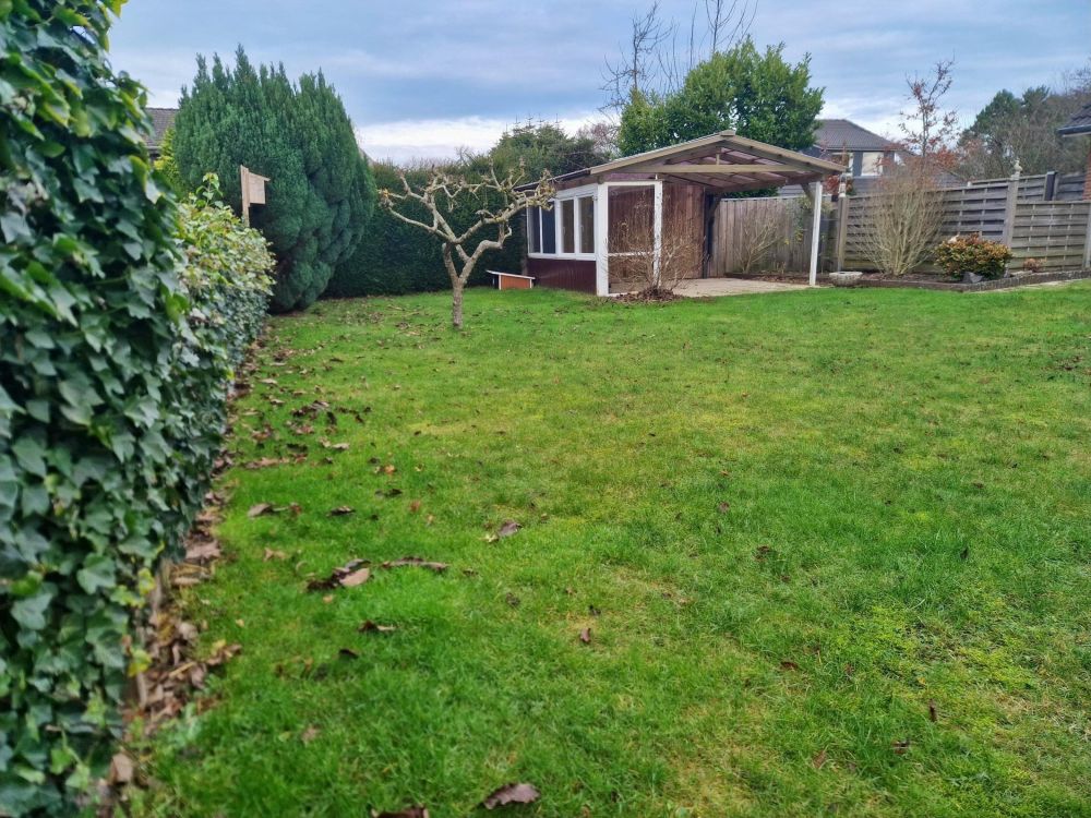 Blick auf die überdachte Terrasse