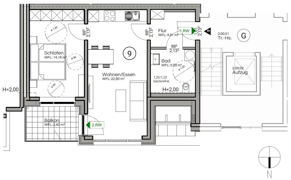 Grundriss Wohnung 9