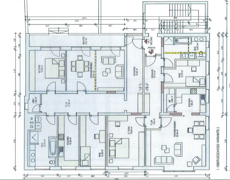 Großzügige, modernisierte 3-Zimmer-Wohnung
mit großem Balkon