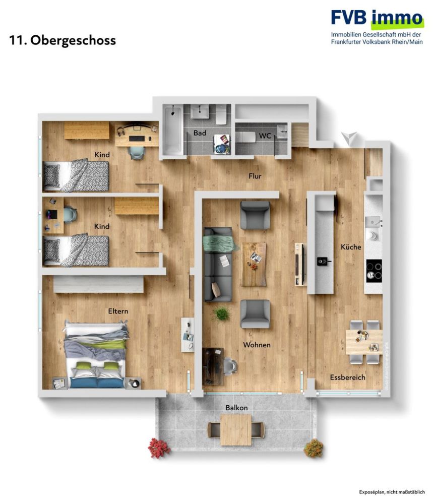 Modernes Wohnen mit Weitblick – 
4-Zimmer-Wohnung im 11. Stock in Obertshausen-Hausen