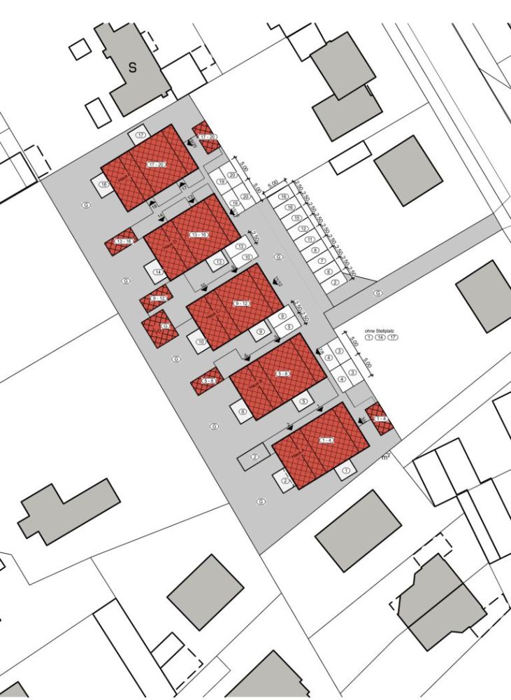 Lageplan mit Stellplätzen