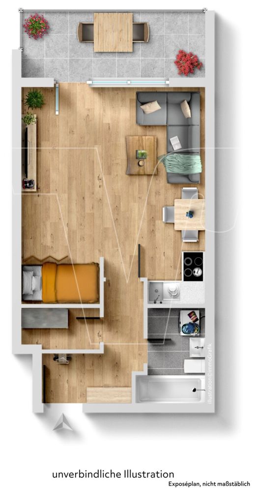 Sonnige Balkonwohnung mit TG-Stellplatz (8)