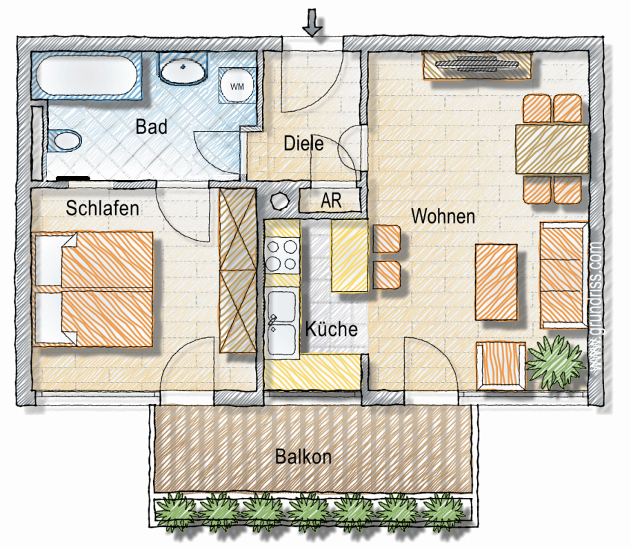 Attraktive 2-Zimmer-Wohnung mit Balkon - zentral in Unterschleißheim