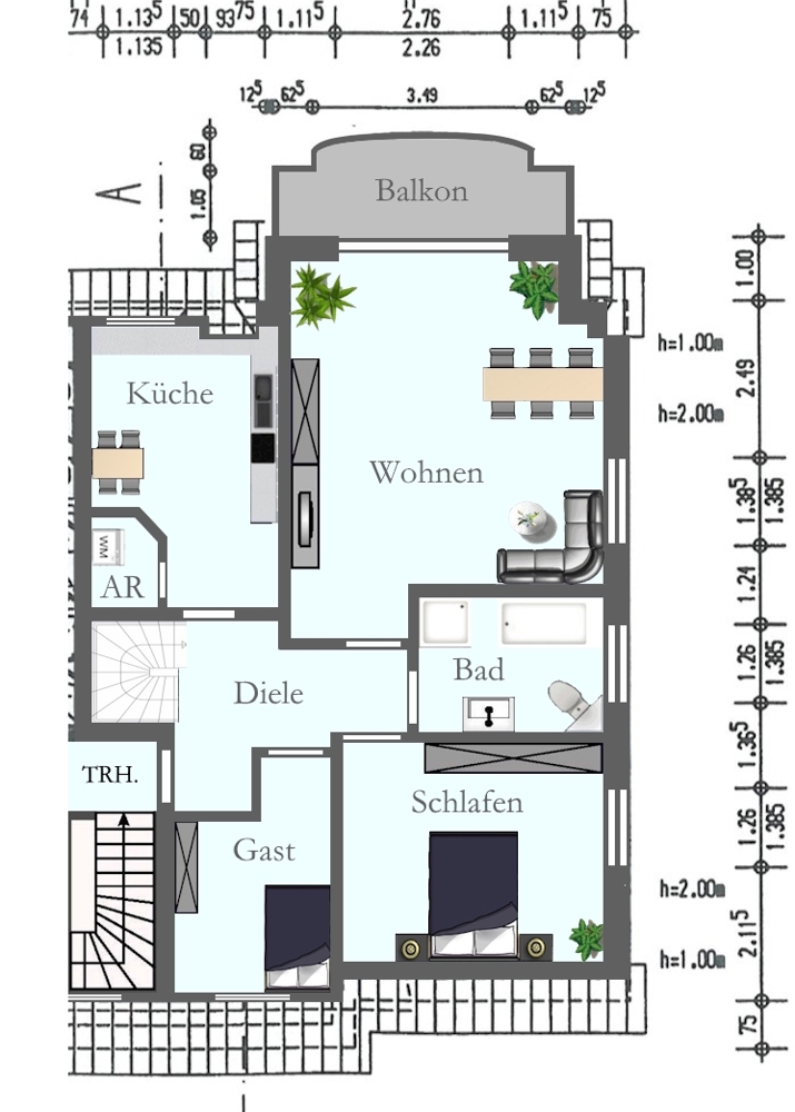 Freiwerdende 4 ZKB-Eigentumswohnung (1.OG u. DG) mit Südwestbalkon u. Carport in Bad Zwischenahn