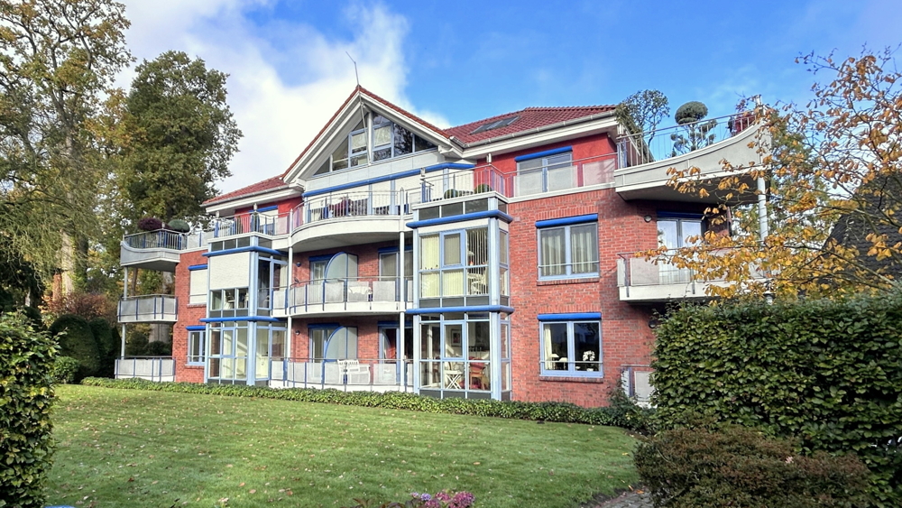 rückwärtige Hausansicht des Wohnkomplexes