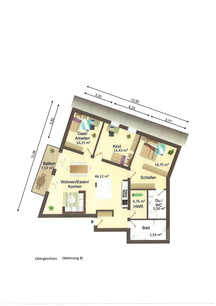 Grundriss WE 08, 1. OG